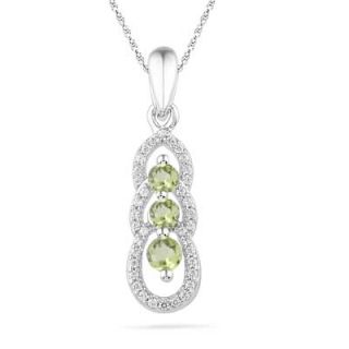 online only peridot and 1 10 ct t w diamond triple loop pendant in
