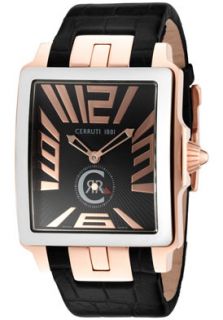 Cerruti I88I CRB002I222D  Watches,Mens Odissea Uomo Black Textured Dial Black Leather, Casual Cerruti I88I Quartz Watches