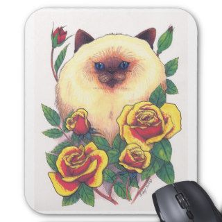 Himalayan and Roses Mouse Pad