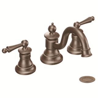 Moen Waterhill Oil Rubbed Bronze 2 Handle Widespread WaterSense Bathroom Sink Faucet