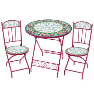 RST Outdoor Jaded Rose Decorative 3 Piece Bistro Set