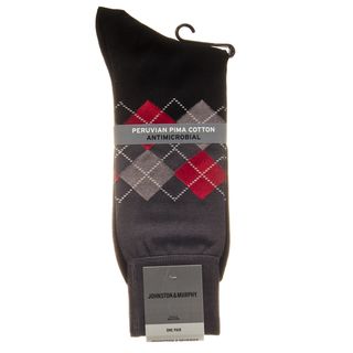 Johnston & Murphy Men's Black Peruvian Pima Cotton Blend Argyle Socks Socks