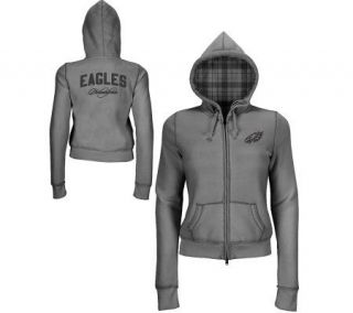 NFL Eagles Womens Sweatshirt with Plaid LinedHood —