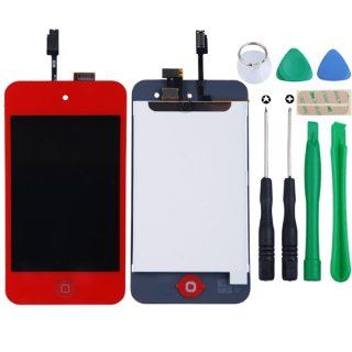 Red For iPod Touch 4 Gen LCD Touch Digitizer Screen Assembly Replacement+FREE Tools Cell Phones & Accessories