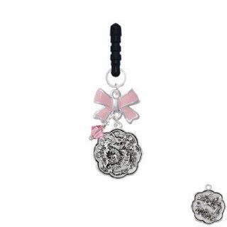 Dragon and Phoenix Silver Medallion Pink Emma Bow Phone Candy Charm Cell Phones & Accessories