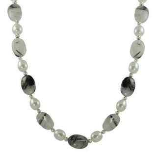 pearl and quartz crystal necklace in sterling silver $ 129 00 10