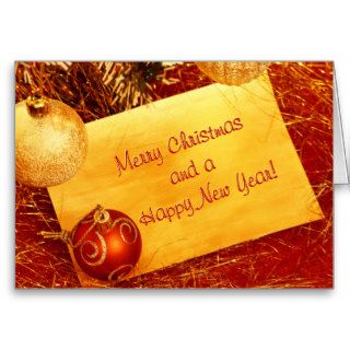 Golden and Red Christmas Greeting Card