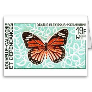 1968 New Caledonia Monarch Butterfly Stamp Greeting Cards