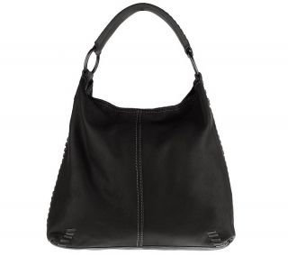 Lucky Brand Soft Leather Stitch Detail North/South Hobo Bag —