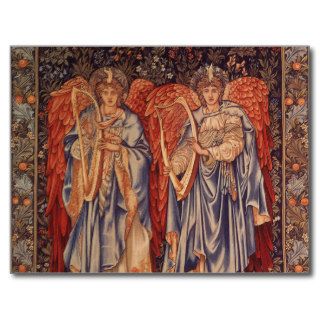Angeli Laudantes, Vintage Angels by Burne Jones Postcards