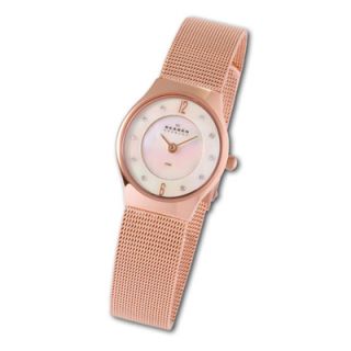 Ladies Skagen Rose Tone Stainless Steel Mesh Bracelet Watch (Model