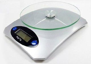 Digital LCD Electric Portable Glass Plate Kitchen Scales for Cooking Baking  Oz and Lb and Kg Kitchen & Dining