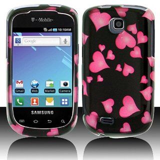 Black Pink Heart Hard Cover Case for Samsung Dart SGH T499 Cell Phones & Accessories
