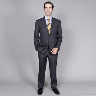 Men's Charcoal Stripe 2 button Suit Suits