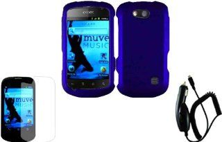 For ZTE Groove X501 Hard Cover Case Blue+LCD Screen Protector+Car Charger Cell Phones & Accessories