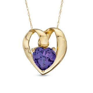 0mm Heart Shaped Lab Created Alexandrite Pendant in 10K Gold   Zales