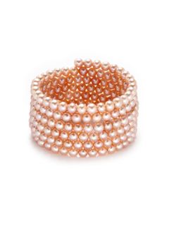 Pink Pearl Coil Bracelet by Tara Pearls