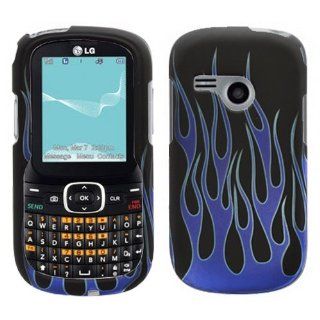 Lg Saber Un200 Lg501c Lg200 Rubberized Coating Hard Case Blue Flame Cell Phones & Accessories