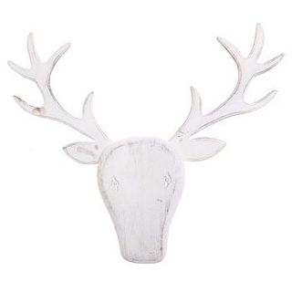 wooden stag head by little red heart