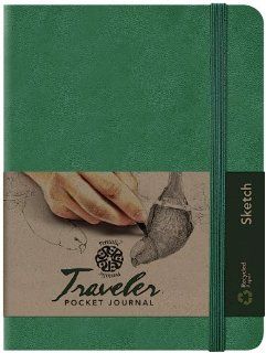 C2F Pentalic Sketch Traveler Pocket Journal, 8 by 6 Inch, Green