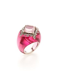Pink Faceted Stone Ring by Miriam Salat
