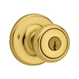 Kwikset Tylo Polished Brass Round Residential Keyed Entry Door Knob