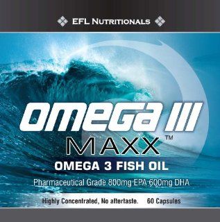 OMEGA III Maxx   Omega 3 Pharmaceutical Grade Fish Oil. Harvested from Norwegian waters, wild caught anchovies and sardines. 1500mg (800mg EPA, 600mg DHA) Health & Personal Care