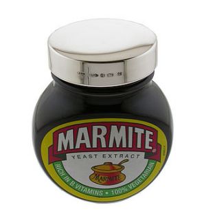 personalised 125g silver marmite lid by david louis design