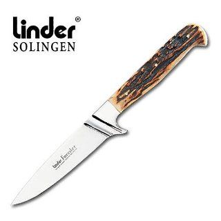 Linder Stag Handle Forester Knife  Fixed Blade Camping Knives  Sports & Outdoors