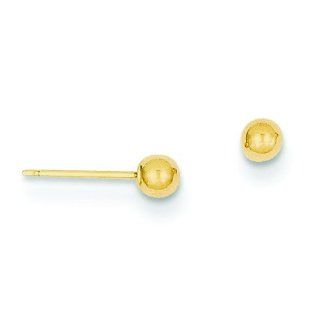14K Gold Ball Stud Earrings Polished Jewelry 3mm Stud Earrings Jewelry