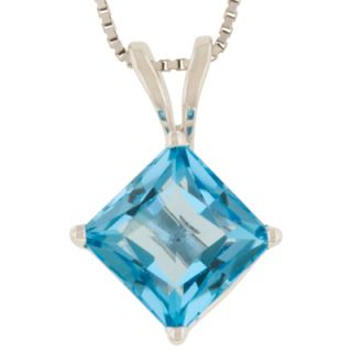 cut blue topaz pendant in 14k white gold orig $ 229 00 194