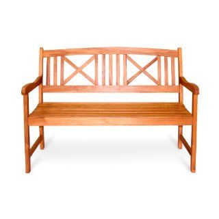 VIFAH V507A 2 Seater Outdoor Wood Bench, 47 Inch by 25 Inch by 35 Inch  Attached Greenhouses  Patio, Lawn & Garden