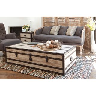Vennie Distressed Pine Wood Coffee Table Kosas Collections Coffee, Sofa & End Tables