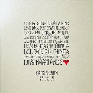 wedding invitations 'love is patient' by apple of my eye design