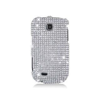 Samsung Dart T499 SGH T499 Bling Gem Jeweled Jewel Crystal Diamond Silver Cover Case Cell Phones & Accessories