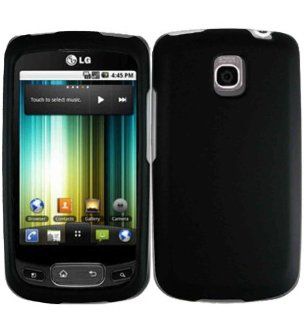 Black Hard Case Cover for LG Optimus T P509 Optimus One P500 Cell Phones & Accessories