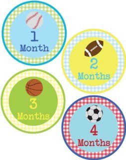 Baby Boy Sports Monthly Onesie Sticker   Waterproof and Durable   Includes 1 12 Month Stickers  Baby