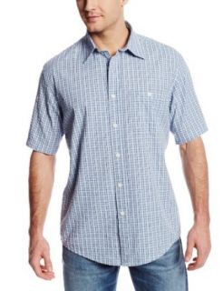 GH Bass Men's Short Sleeve Mini Plaid Textured Seersucker Woven Shirt at  Mens Clothing store