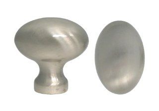 Satin Nickel or Brushed Nickel Oval Football Knob Kitchen Cabinet Knobs Diameter 31mm (About 1 1/8 Inch)   Cabinet And Furniture Pulls  