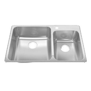American Standard 15CR.332911.073 Prevoir 33.38" Single Hole Topmount Double Combination with Small Bowl on Right Kitchen Sink, Radiant Silk    