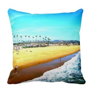 Newport Beach California tropical summer pillow