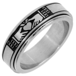 0mm claddagh band in two tone stainless steel orig $ 49 00 41