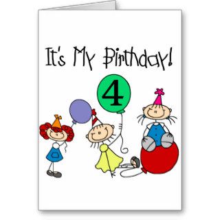 4th Stick Kids Party Birthday Tshirts and Gifts Card