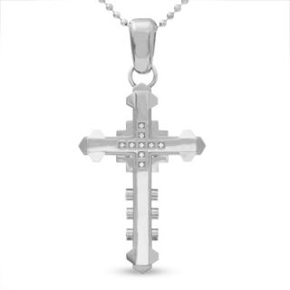 Previously Owned   Mens 60mm Stainless Steel Cross Pendant with