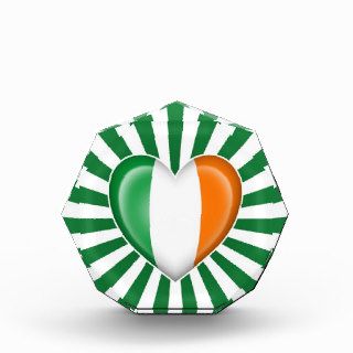 Irish Heart Flag with Star Burst Award
