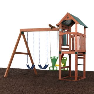 Swing N Slide Glenwood Ready to Assemble Kit Without Slide Residential Wood Playset with Swings