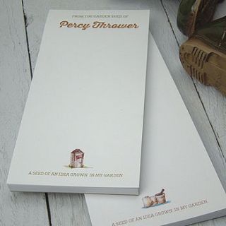 'from the garden shed of' gardeners notepad by xoxo stationery