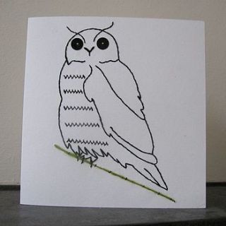 snowy owl recycled card by ethel and iris