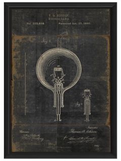 Edison Patent (Black) by The Artwork Factory