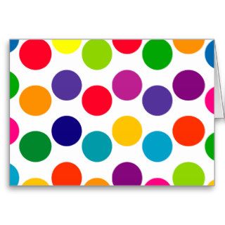 Bright Multicolored Polka Dots Pattern Greeting Cards